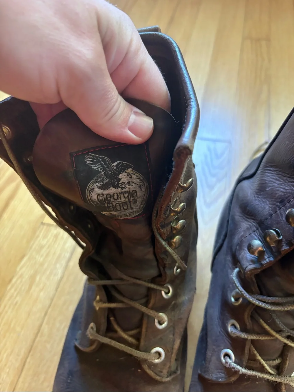 Georgia Boot Men’s Logger Steel Toe  Boots US Size 10.5 Brown